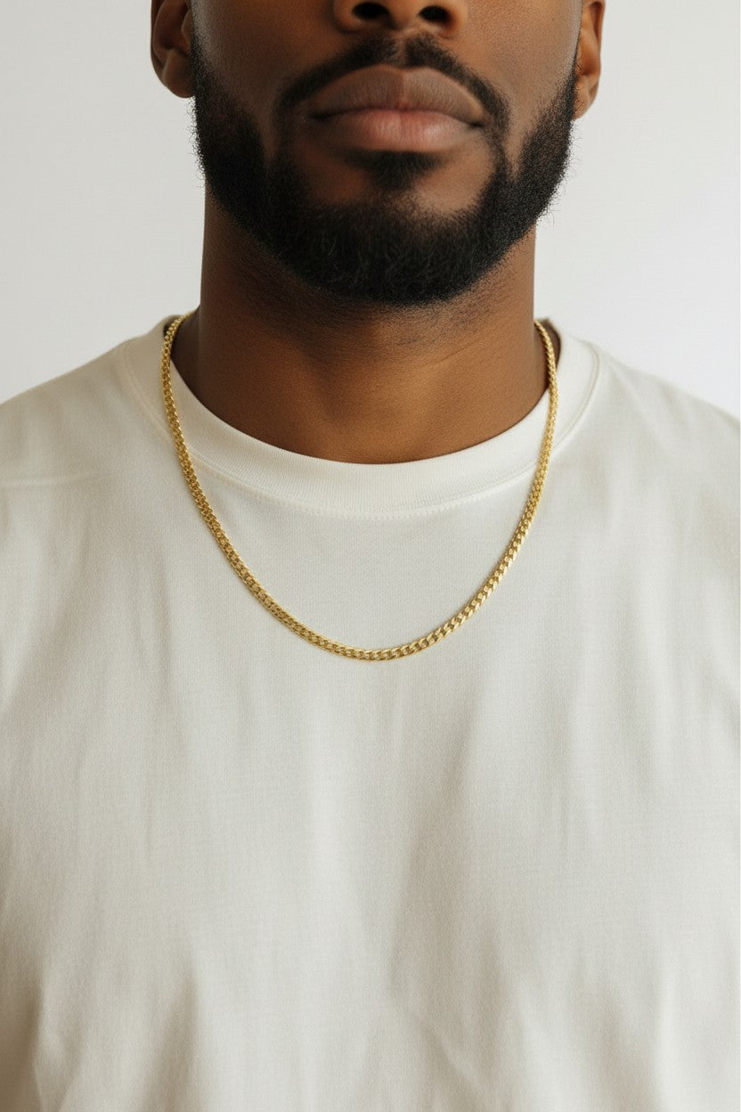 6mm Cuban Link Chain Gold Necklace