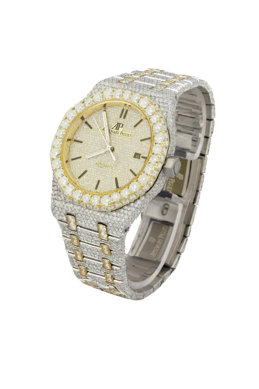 Gold Fully Iced-out VVS Moissanite Diamond Watch