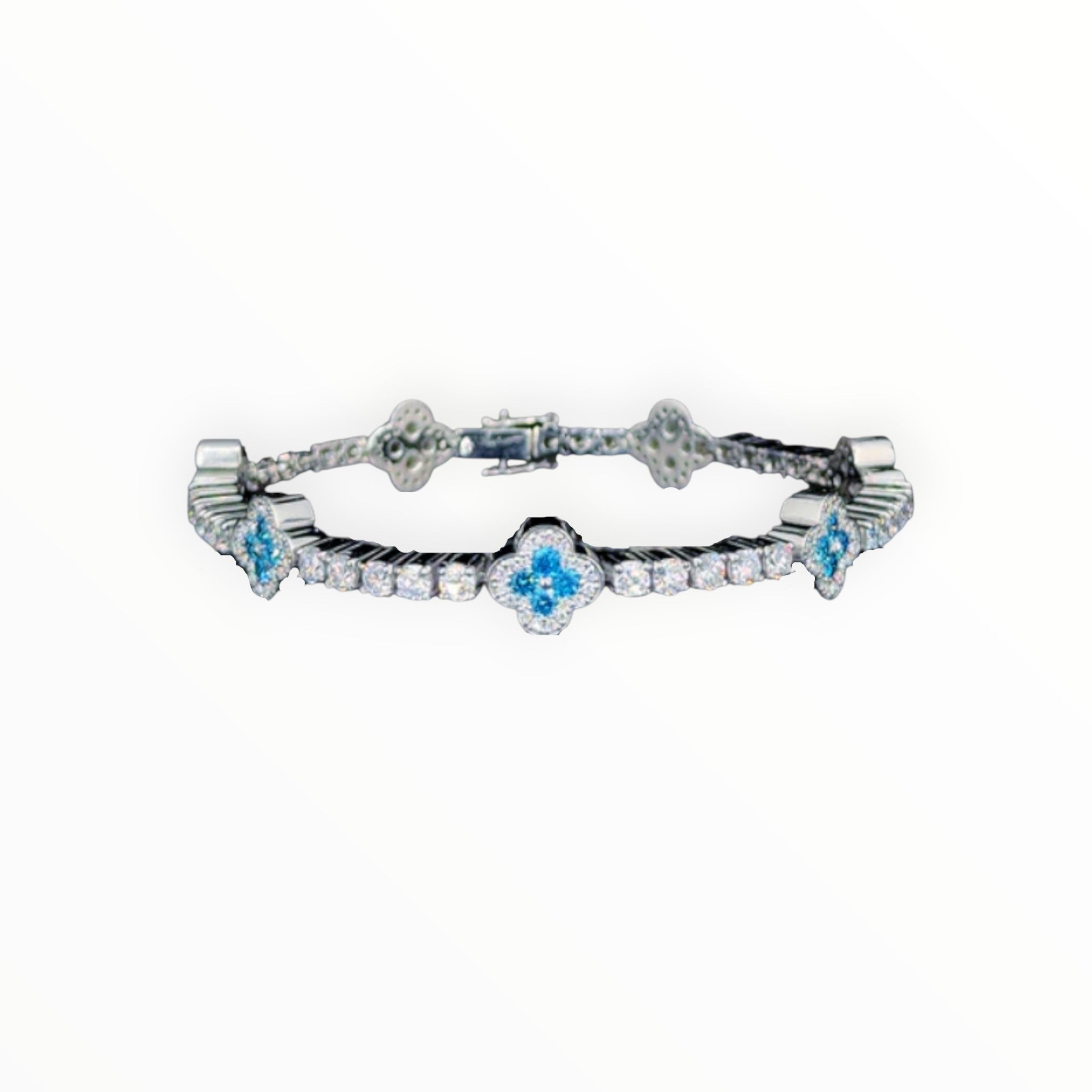 Blue Denim Moissanite VVS Diamond Bracelet