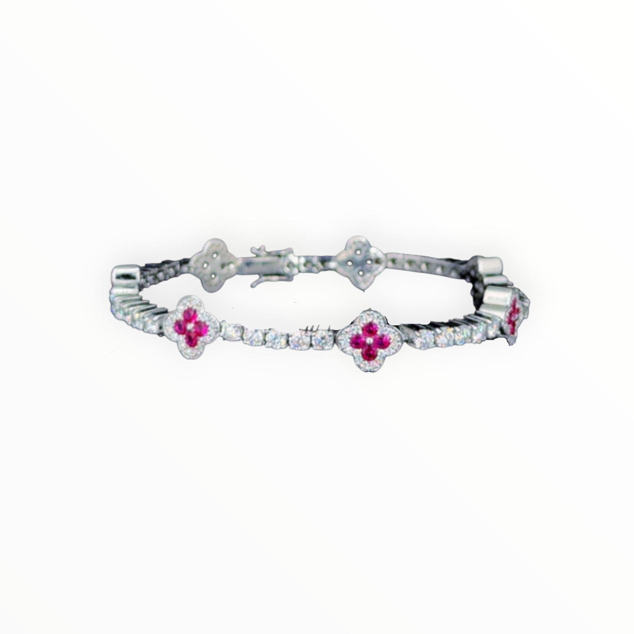 Pink Denim Moissanite VVS Diamond Bracelet