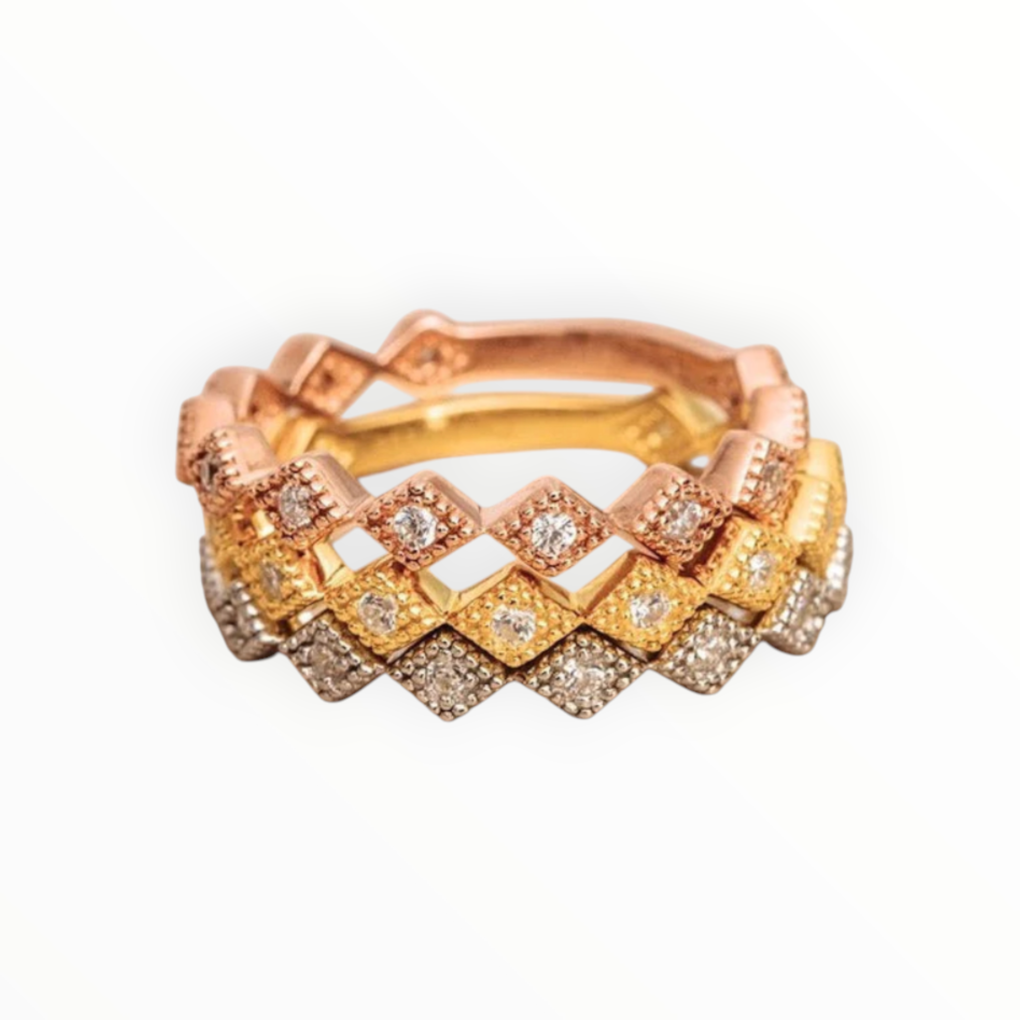 0.06CTW Round Brilliant Cut Diamond Unique 3/4 Eternity Wedding Band