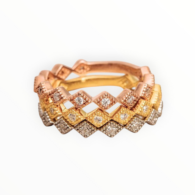 0.06CTW Round Brilliant Cut Diamond Unique 3/4 Eternity Wedding Band