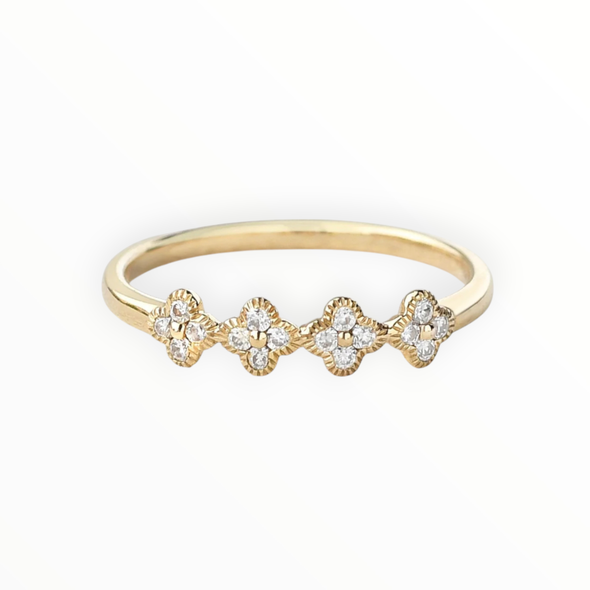 0.12CTW Round Brilliant Cut Moissanite Unique Wedding Band