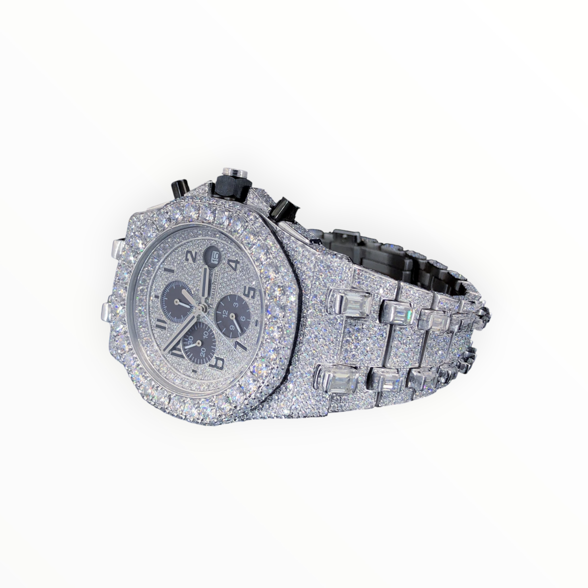 Bussdown With 3x Time Function VS Moissanite Diamond Watch