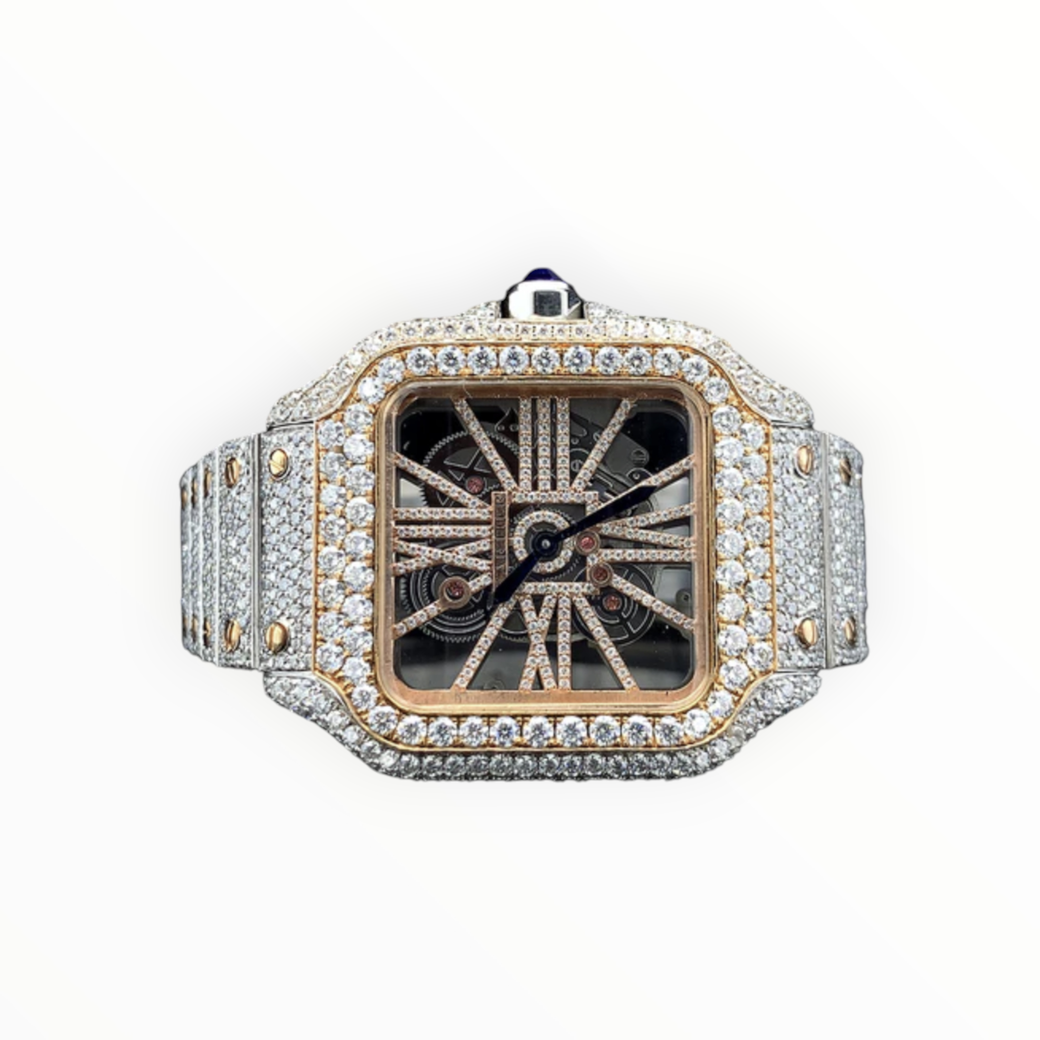 Skeleton Rose Gold VVS Moissanite Watch