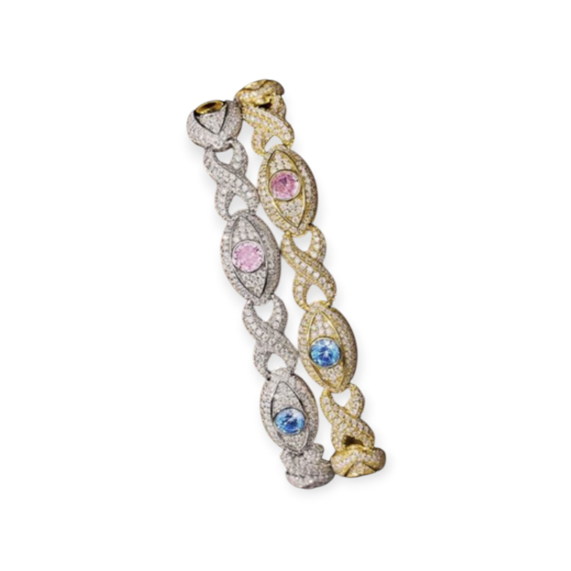 Infinty x Evel Eye Multi Color Moissanite VVS Diamond Bracelet