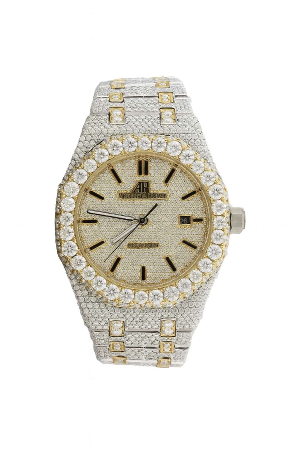 Gold Fully Iced-out VVS Moissanite Diamond Watch