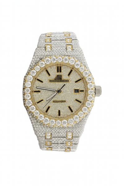 Gold Fully Iced-out VVS Moissanite Diamond Watch