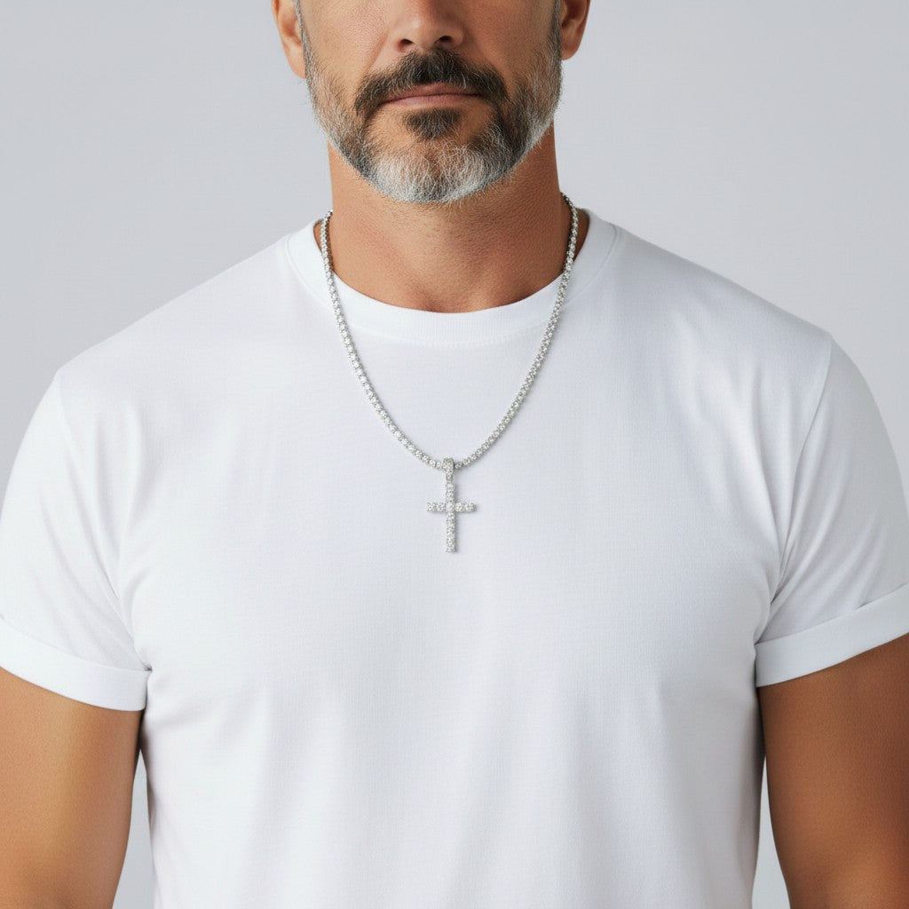 Cross & Tennis Chain Bundle